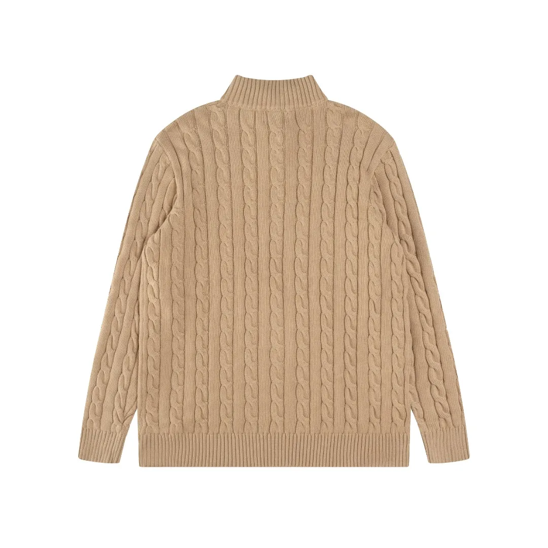 P236 #R92 RALPH LAUREN Ralph Lauren fifteen colors classic small label embroidery logo turtleneck pullover half-zip knitted cable sweater with high-density LOGO embroidery on the chest and original customized tag accessories. Made of pure cotton yarn, pure cotton is skin-friendly and comfortable, small label war horse embroidered twist turtleneck sweater 🐎 high quality, follow the blogger to learn how to wear it! Let’s buy a Ralph Lauren cable sweater. It’s a super hard-to-find series after it became popular. It’s hard to find one on the official website. It’s simple and practical to wear, with a lazy and loose feel. The thickened fabric has more texture, feels soft and delicate, and has a loose fit. Whether worn alone or layered, you can wear different styles of fashion with just one piece!   Size：XS S M L